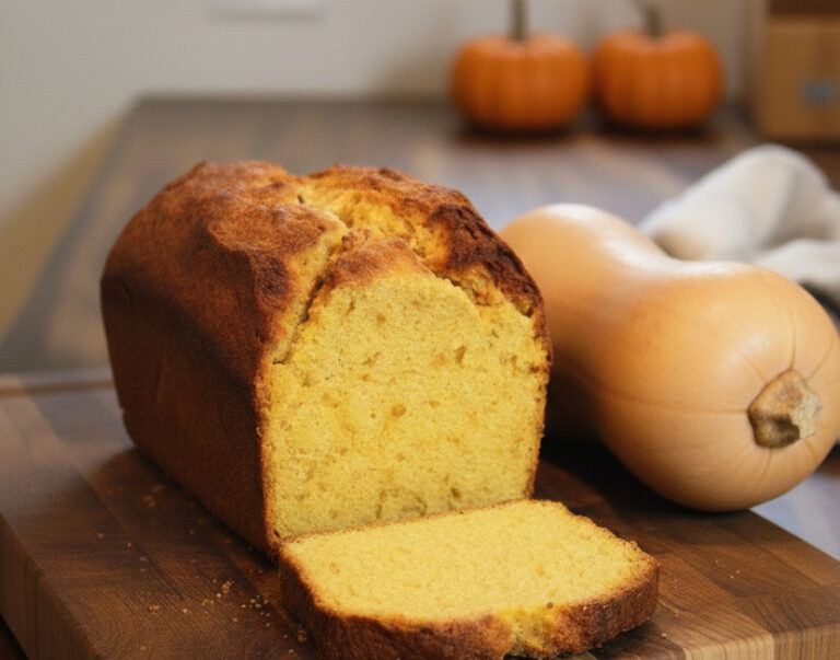 loaf of butternut squash with a butternut squash next to it