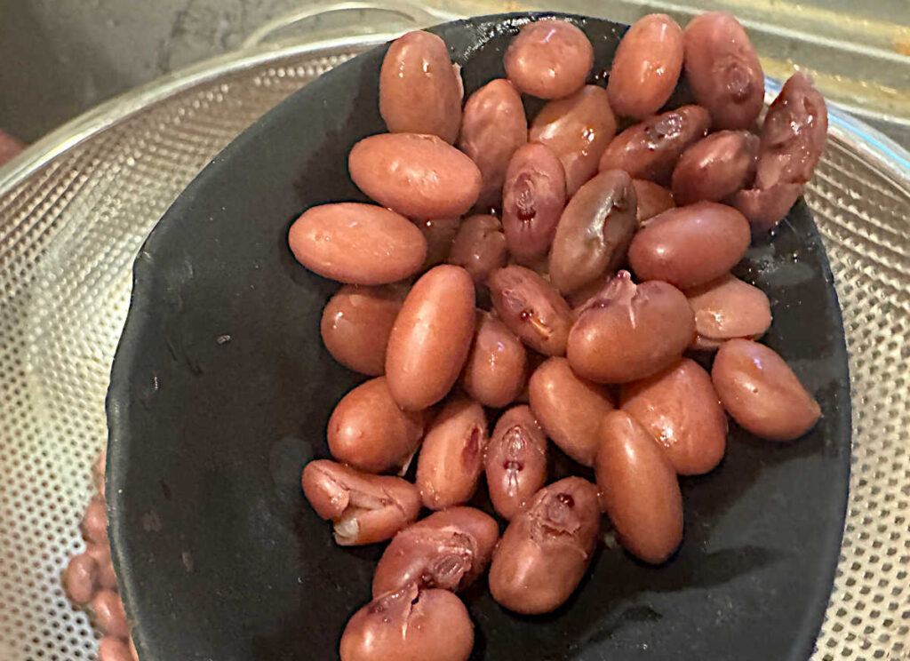 boiled beans that are starting to crack