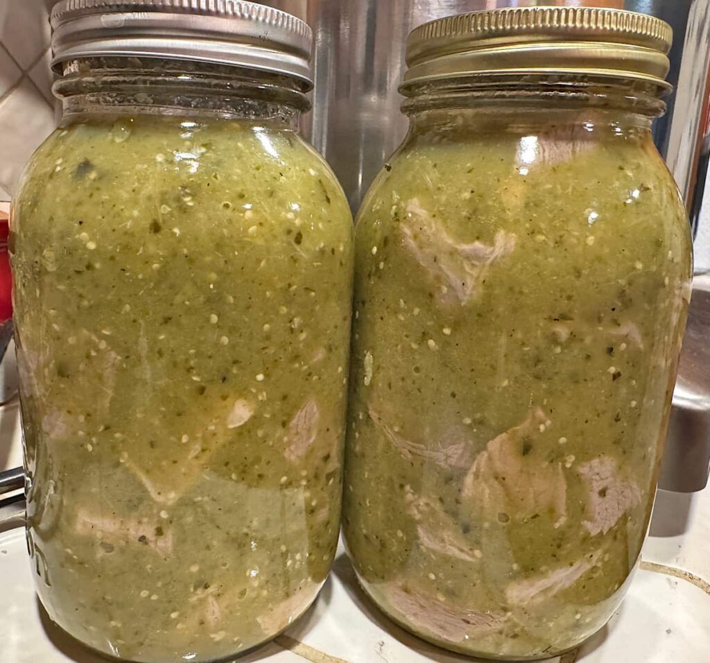 2 jars of uncanned pork chile verde